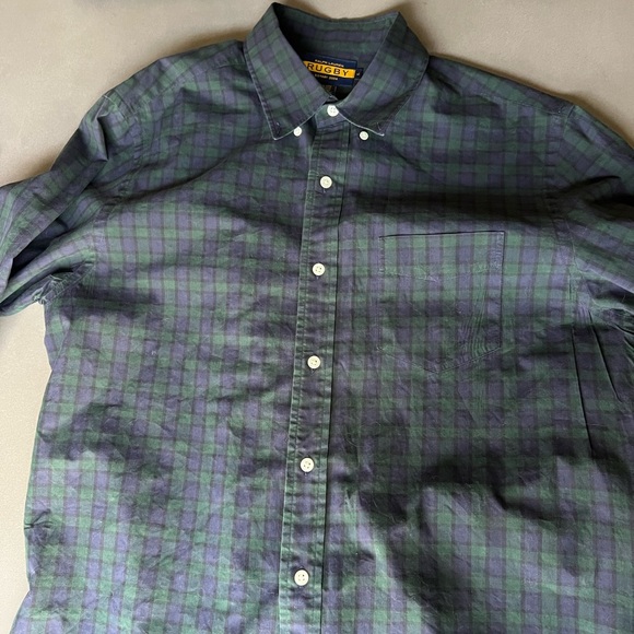 Rugby plaid button down. Size L - Picture 3 of 3